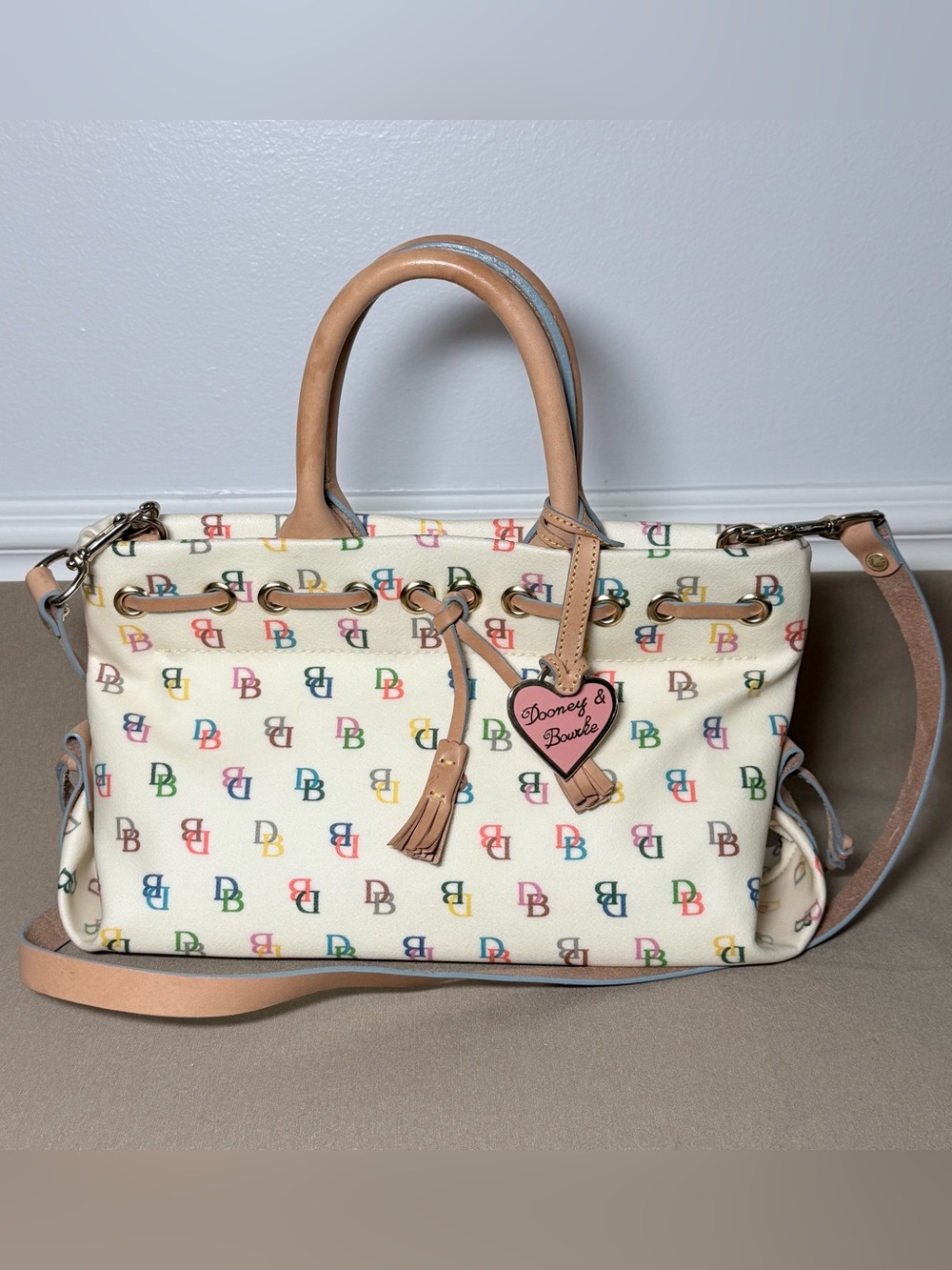 🌈 Vintage Y2K Dooney & Bourke Rainbow Monogram "IT" Bag - Iconic - Picture 1 of 9